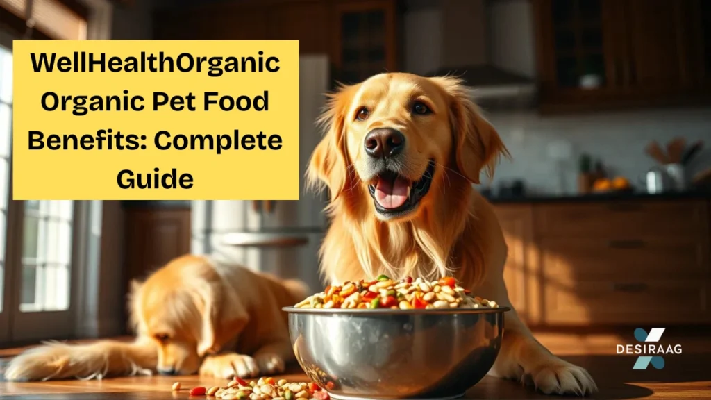 golden retriever eating wellhealthorganic organic pet food