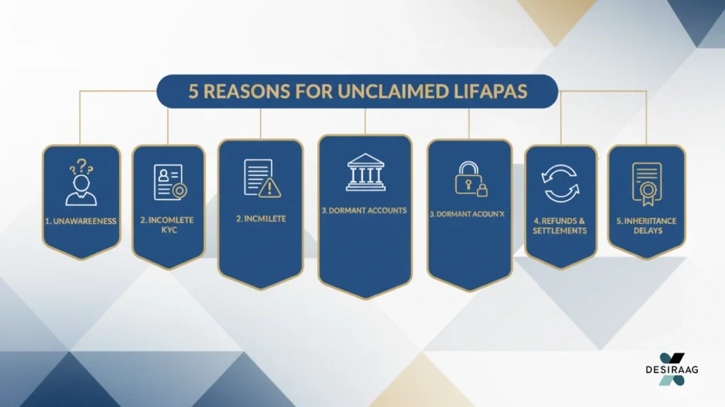 infographic showing reasons why unclaimed lifafa exists