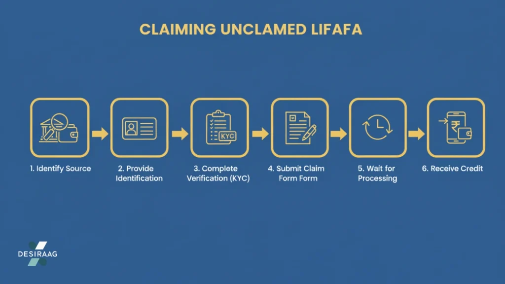 step-by-step infographic showing how to claim unclaimed lifafa in 2025