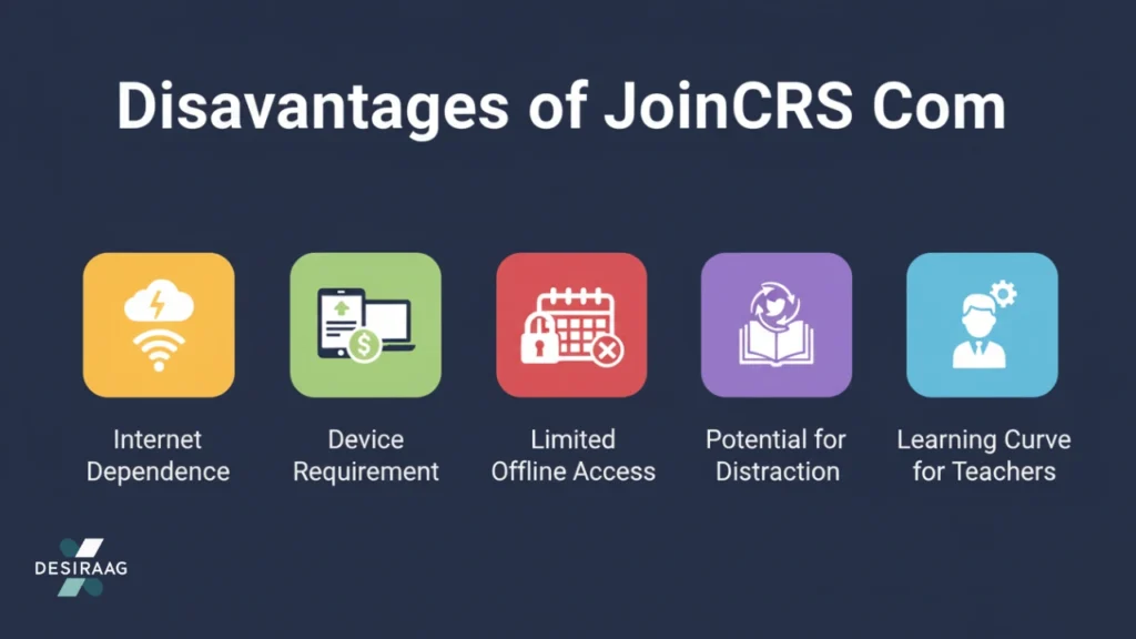 text illustration showing disadvantages of joincrs com in a classroom setting
