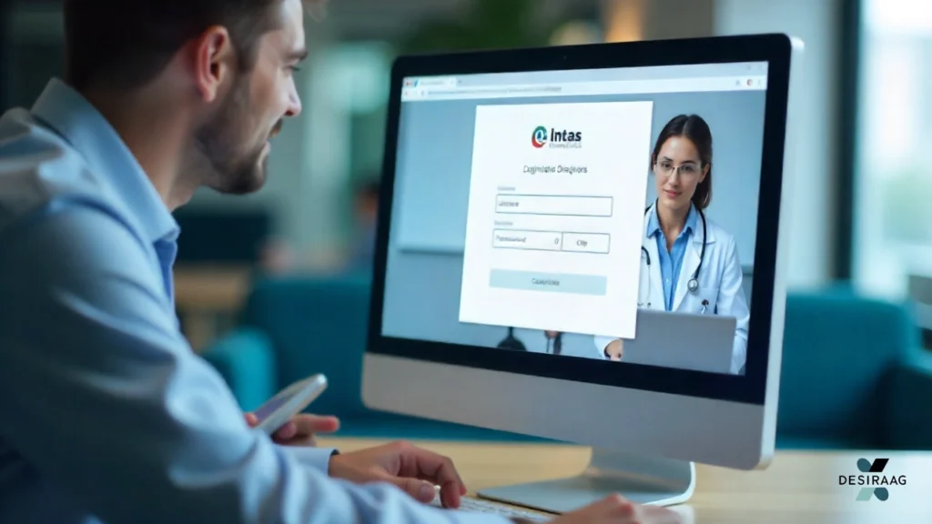 ffr intas login page on computer screen