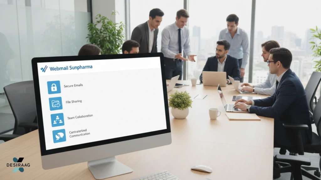 webmail sunpharma interface showing collaboration and communication