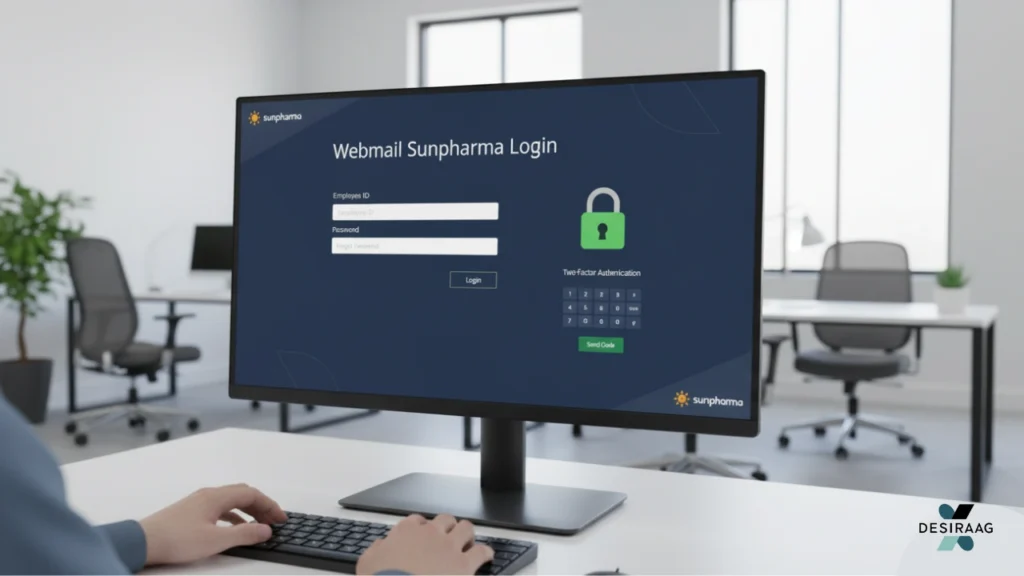 webmail sunpharma login page on computer screen